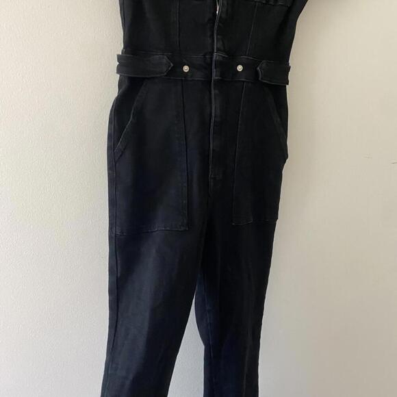 GOOD AMERICAN fit for success black denim jumpsuit - Picture 3 of 9